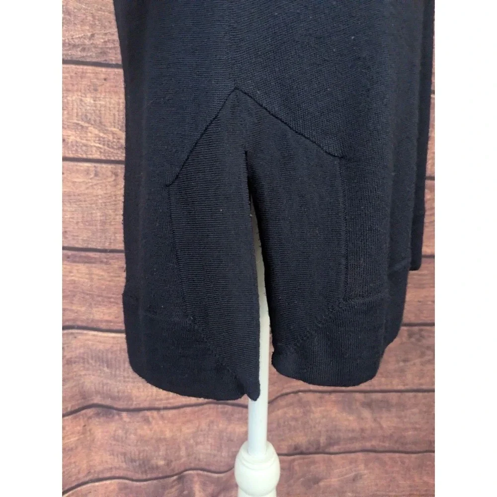 Tory Burch Merino Wool Tunic Sweater Medium NavyBeaded Rope Collar Long‎ Sleeve